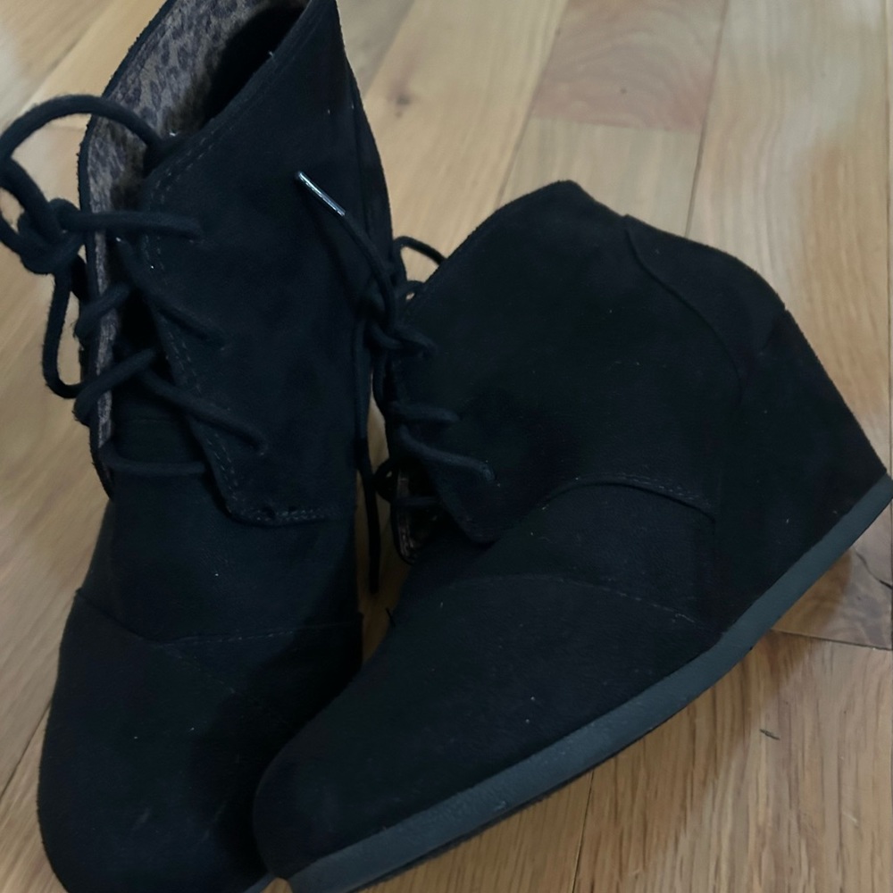 Black lace up wedges - Picture 4 of 5